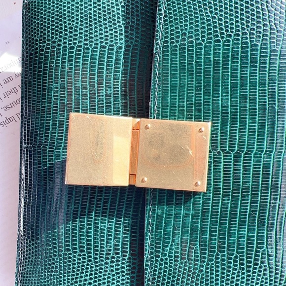 Celine Lizard Medium Classic Box Flap Bag Dark Green - Picture 2 of 7